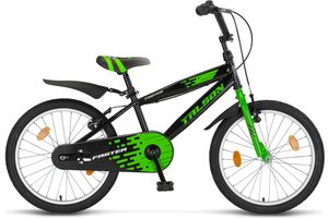 20 Zoll Fahrrad TALSON Kinderfahrrad inkl. Kettenschutz und Zubehör Schwarz Grün