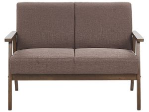 BELIANI Sofa Braun Polsterbezug 2-Sitzer Retro Stil mit Holzbeinen Federkern Diele Wohnzimmer Salon Möbel Wohnecke Sitzecke