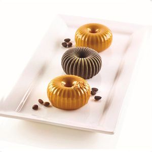 Silikon Backform, 6er Muffin Törtchenform Wirbel Donut mit Loch, 29,7 x 17,3 x 3,1 cm