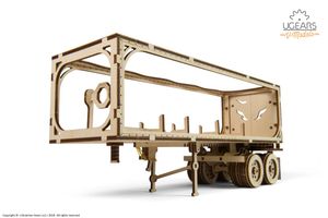 Ugears 3D Drewniane Puzzle Mechaniczne Ciężki Chłopiec Ciągnik z Przyczepą