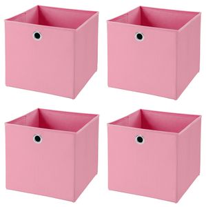 4 Stück Rosa Faltbox 28 x 28 x 28 cm  Aufbewahrungsbox faltbar