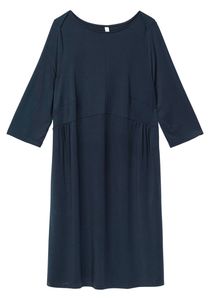 sheego Damen Große Größen Shirtkleid aus Modal-Mix, mit Seitentaschen Shirtkleid Citywear feminin U-Boot-Ausschnitt - unifarben