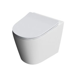 doporro Design Hänge-Wc Weiß Aachen108 inkl. Soft-Close Spülrandloses WC Toilette Tiefspüler