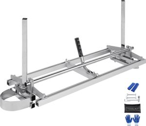 SucceBuy Prenosná píla, vodiaca lišta 14"-36", pozinkovaná oceľ, dosky na reťazovú pílu s hrúbkou 0,2"-11,81", píla na rezivo pre stavbárov, strieborná