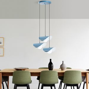 Opviq, Vatoz - Nus - 6141 - Light Blue, Kronleuchter, METALLKÖRPER, Hellblau, 112 x 30 x 30 cm