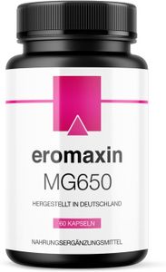 eromaxin MG650 | für aktive Männer | Nahrungsergänzungsmittel mit L-Citrullin, Maca und Zink | Maxipack 60 Kapseln (1x)