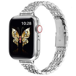 Metallarmband, kompatibel mit Apple Watch Band , elegantem Edelstahl-Kettenarmband für Damen, iWatch-Bänder der Serien SE1-9, 38/40/41mm,Damen,silber,Edelstahl