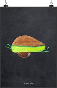Mr. & Mrs. Panda Poster Avocado Yoga DIN A3 - Kreidetafel - Geschenk, Hilfe, Avocado Yoga Vegan, Veggie, Kinderposter, Vegan, haha, Kunstdruck, Designposter, Humor