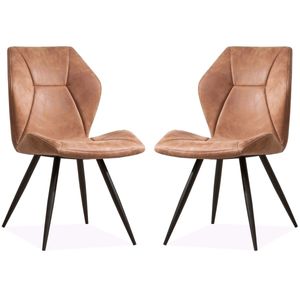 Tesla-Stuhl – Cognac – 2er-Set