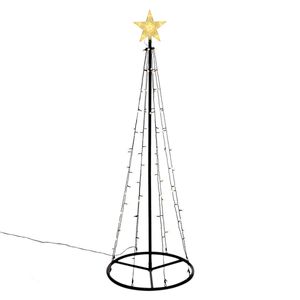 LED Adventspyramide warmweiß 180 cm Weihnachtspyramide mit Stern  Timer