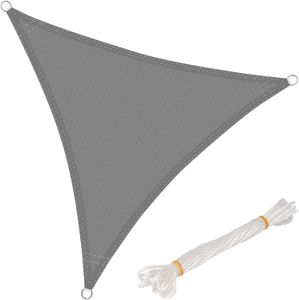 WOLTU Sonnensegel Dreieck 3x3x3m Grau atmungsaktiv Sonnenschutz HDPE Windschutz mit UV Schutz für Garten Terrasse Camping