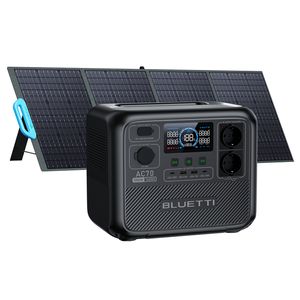 BLUETTI Stromerzeuger AC70+PV200 Solar generator mit Solar panel, 768Wh LiFePO4 Akku-Zelle, 1,00 in kW, (Solar generator kit, Tragbarer Powerstation für Haus, Camping, Notfall), 1000W Pure Sine Wave Output