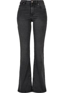 Urban Classics - Damen High Waist Flared Jeans BLACK WASHED W34