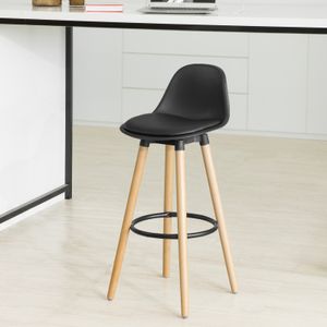 SoBuy FST70-SCH Barová stolička s podnožkou Barová stolička Pultová stolička Barová stolička s opěradlem černá Bukové nohy Výška sedu: 70 cm