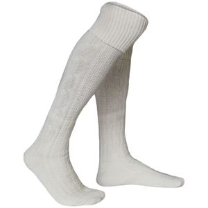 EXTRA Lange Trachtensocken Strümpfe mit Zopfstrickmuster Trachtenlederhose Socken Wolle 75cm, Größe:43-46