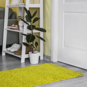 Shaggy Läufer nach Maß Einfarbig - Hochflor Langflor Flauschig Teppichläufer für Flur Schlafzimmer Küche - Teppich set Läuferset in Versch. Größen und Farben Grün 60 x 250 cm
