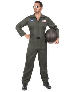 Amerikanischer Pilot Kostüm für Herren khaki