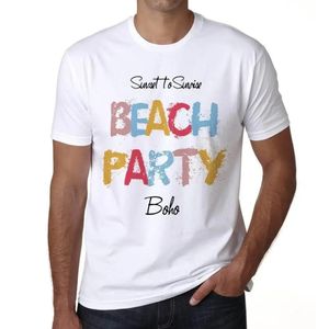 Herren Grafik T-Shirt Boho-Strandparty – Boho Beach Party – Öko-Verantwortlich Vintage Jahrgang Kurzarm Lustige Druck Geburtstag Geschenk Mann