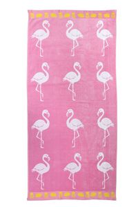 jilda-tex Strandtuch/Badetuch (Flamingo Tropical) 90x180 cm
