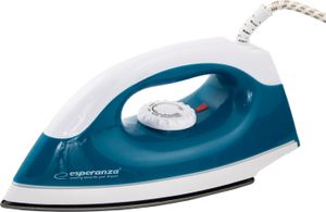 Esperanza TRAVEL IRON HLADŠÍ Suchá žehlička Nepřilnavá žehlicí plocha 1200 W Modrá, Bílá