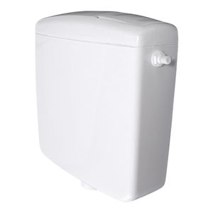 Aufputz Spülkasten für WC Toiletten Weiß 6 - 9 Liter Spartaste