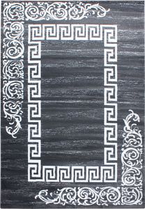 Teppium Kurzflor Teppich Wohnzimmer Abstrakt Stil Modern, Rechteckig Designer Teppich Pflegeleicht , Grau, 80 x 300 cm