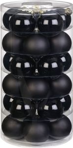 Weihnachtskugeln Glas 6cm Ebony Black, 30 Stück