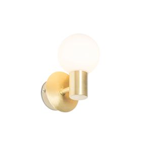 QAZQA - Moderne Bad I Badezimmer Wandleuchte Gold I Messing IP44 - Cederic Up - Stahl Kugel I Kugelförmig - LED geeignet G9