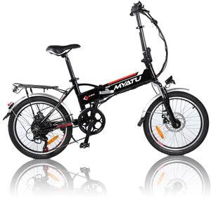 Myatu E-Bike 20 palcový skladací, ebike s 36V 10.4AH a 7 rýchlostí SHIMANO, prehadzovačka, zadný motor 250W, skladacie bicykle