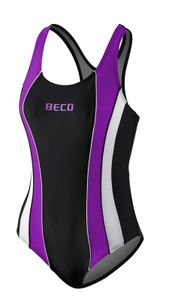 BECO Badeanzug Schwimmanzug Einteiler Größe 48 lila/schwarz