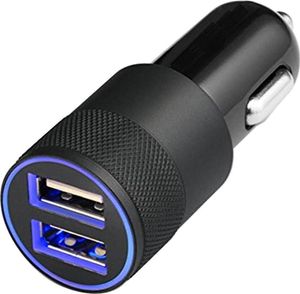MMOBIEL Zigarettenanzünder 2 USB Ladegerät KFZ LKW Auto Ladeadapter Handy (SCHWARZ)