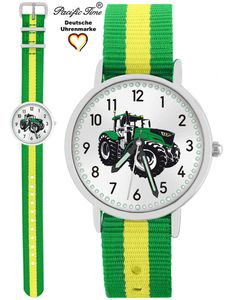 Pacific Time Kinder Armbanduhr Traktor Trecker grün Wechselarmband grün gelb 87659