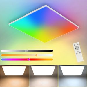 ZMH LED Deckenleuchte Schlafzimmer Dimmbar Fernbedienung 18W RGB Farbwechsel Eckig Flach 30cm für Badezimmer Küche Wohnzimmer Schlafzimmerlampe