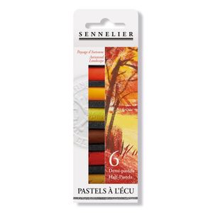 SENNELIER N132288.01 Extraweich Halb Pastell 6 Sticks Set, Pigment, Herbst, Set of 6