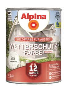 Alpina Wetterschutzfarbe weiß 2,5 l