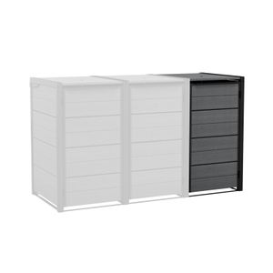 Keter Mülltonnenbox "Hide Away" Erweiterung 1x 240 Liter Anthrazit - 68x84x121 cm - naturgetreue Holzoptik