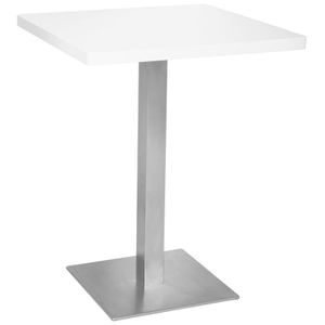 Bartisch Bistrotisch Tisch Weiß Eckig Edelstahlfuß 60x60x75 M-BT60/1855