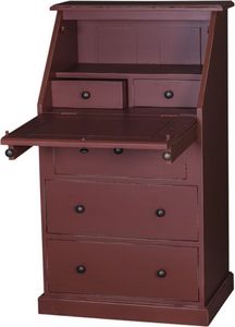 Casa Padrino Landhausstil Sekretär mit 5 Schubladen 65 x 45 x H. 110 cm - Möbel im Landhausstil, Farbe:aubergine