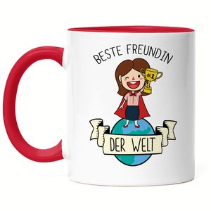 Beste Freundin der Welt Tasse Rot Dankeschön Geschenkidee Beste Freundin BFFs Freundschaft Fürs Leben Liebe