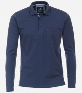 REDMOND Herren Langarm Polo-Shirt 50% Baumwolle, 50% Polyester uni marine M
