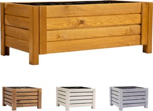 Blumenkasten aus Holz - Rechteckig Hellbraun 79x39x30cm - Pflanzkasten in 4 Farben und 2 Größen