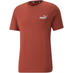 PUMA Herren T-Shirt - ESS Essentials Embroidery Logo Tee, Rundhals, Kurzarm, uni Rot (Chili Oil) L