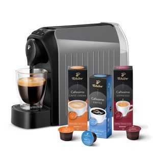 Tchibo Cafissimo "easy" Kaffeemaschine Kapselmaschine inkl. 30 Kapseln für Caffè Crema, Espresso und Kaffee, Grau