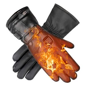 Beheizte Handschuhe, 7.4V 4000mAh Touchscreen Beheizte Lederhandschuhe Wiederaufladbare Lithium-Ionen-Batterie, 3 Wärmestufen, Fahrrad Motorrad Winterhandschuhe Ski Handschuhe