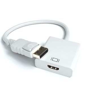 Displayport zu HDMI Adapter | DP Stecker auf HDMI Buchse Kabel Konverter - Weiß