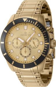 Invicta Pro Diver 46045 Herren armbanduhr - Quarzuhrwerk - Edelstahl mit goldenen zifferblat - 45mm Invicta Pro Diver 46045 Herren armbanduhr - Quarzuhrwerk - Edelstahl mit goldenen zifferblat - 45mm