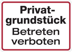 Dreifke® Hinweisschild, Privatgrundstück Betreten verboten, 180x250mm, Alu geprägt, Alu geprägt 1 Stk.