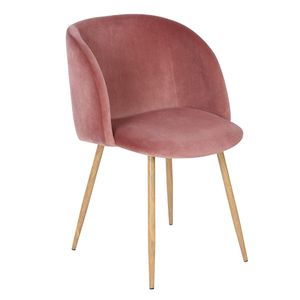 IPOTIUS Sada 1 Vintager Retro křeslo Čalouněné křeslo Velvet Lounge Chair Club Chair TV Chair Jídelní židle růžová