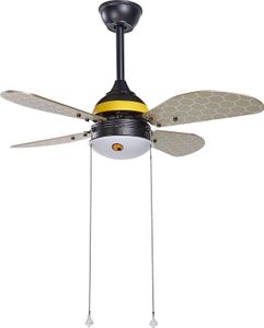 BELIANI Stropný ventilátor so svetlom v tvare včielky pre deti s retiazkou a 4 lopatkami nastavenie rýchlosti moderný dizajn