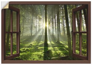 Hubert Körner: Fensterblick - Wald im Gegenlicht, Produkt:Vinylfolie, Größe (HxB):50x70 cm / Vinyl